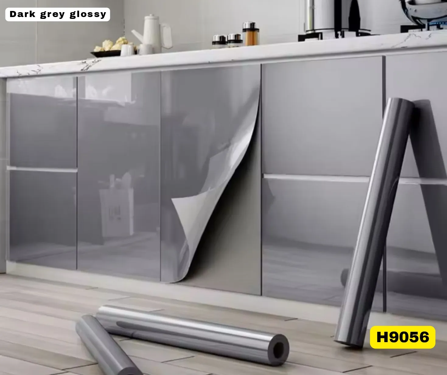 Dark Grey Glossy Contact Paper