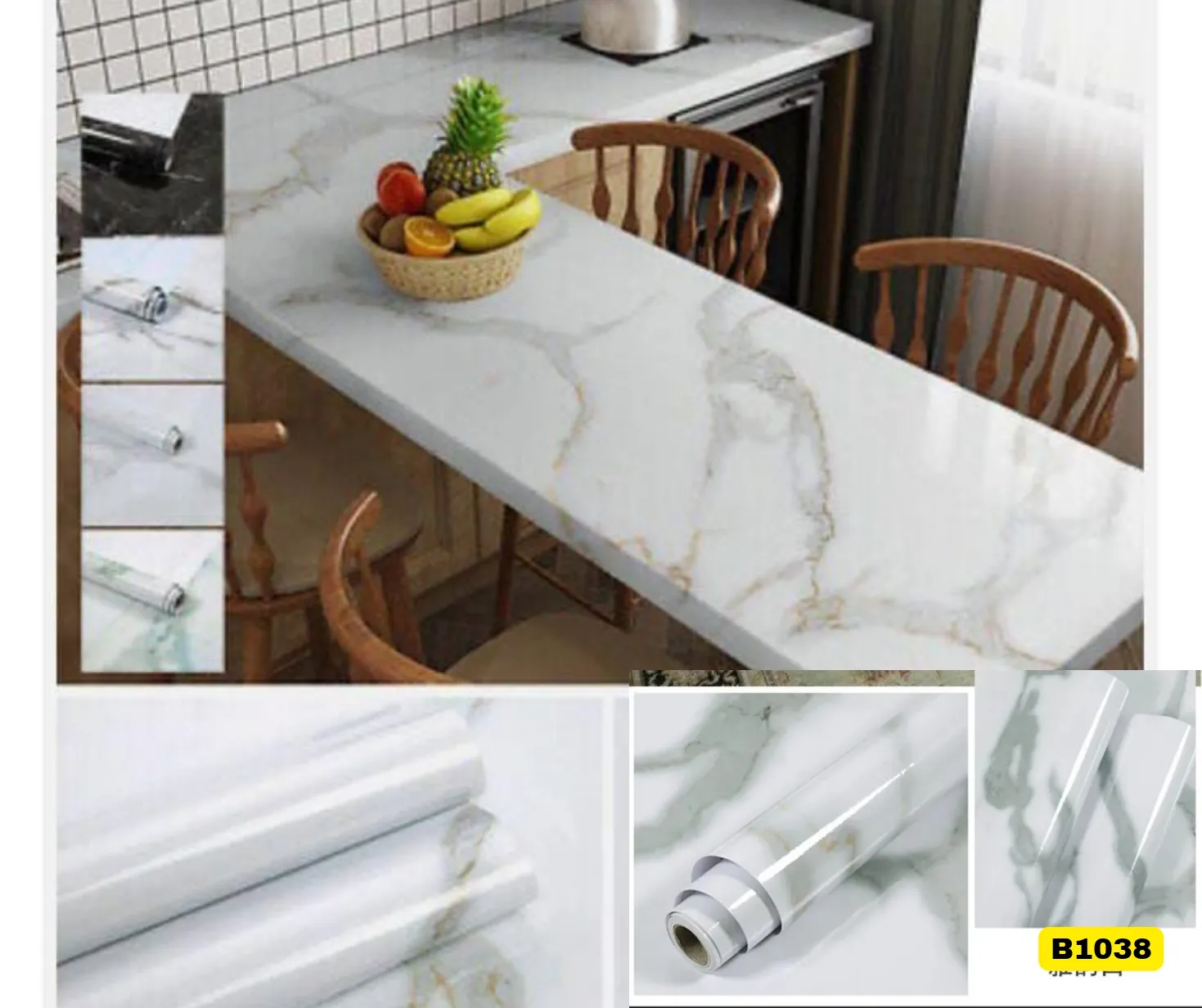 White Marble Contact Paper